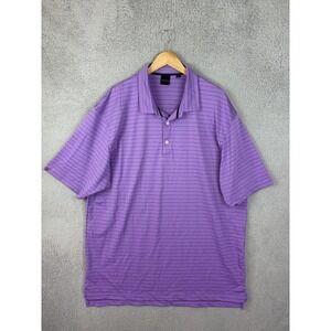 Dunning Golf Polo Shirt Mens 3XL Purple Stripe Golf Performance Stretch Mens